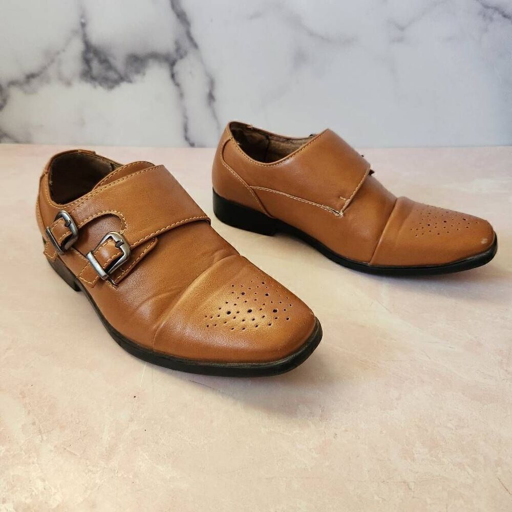 Easy strider boys youth 13 caramel brown loafer derby oxford meeting shoes